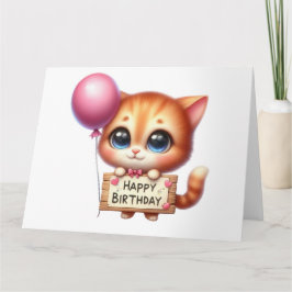 かわいい子猫誕生日カード カード