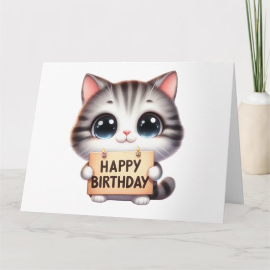 かわいい子猫誕生日カード カード (正面)