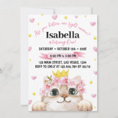 かわいい子猫誕生日招待状猫パーティー 招待状 (正面)