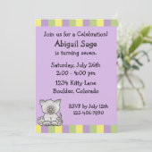 かわいい子猫誕生日招待状for Girls 招待状 (スタンド正面)