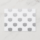 かわいい子猫顔イン白黒グレー 名刺 (裏面)