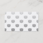 かわいい子猫顔イン白黒グレー 名刺 (裏面)