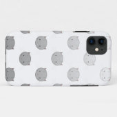 かわいい子猫顔イン白黒グレー Case-Mate iPhoneケース (裏面(横))