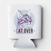 かわいい子猫顔ピンク&ブラック猫好き 缶クーラー (裏面)