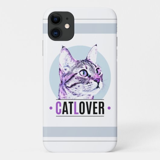 かわいい子猫顔ピンク&ブラック猫好き Case-Mate iPhoneケース (裏面)