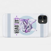 かわいい子猫顔ピンク&ブラック猫好き Case-Mate iPhoneケース (裏面(横))