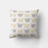 かわいい子猫顔柄 クッション (裏面)