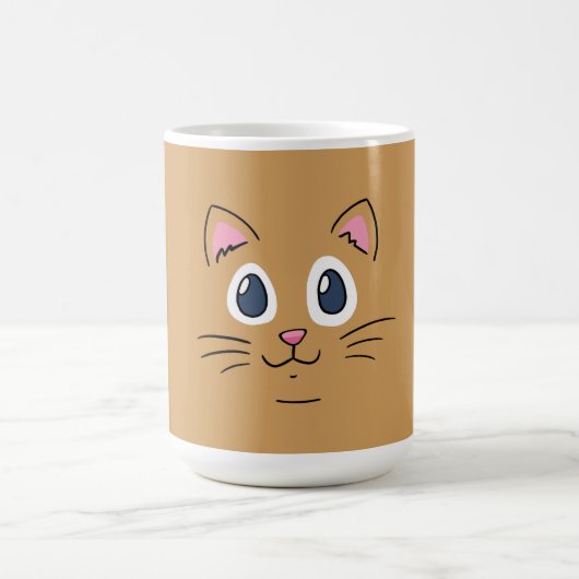 かわいい子猫顔 コーヒーマグカップ (中央)