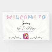 かわいい子猫1st誕生日パーティーバナー 横断幕 (横)