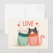 かわいい子猫2匹で愛を祝おう ポストカード (正面/裏面)