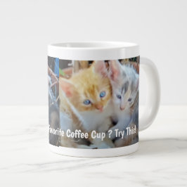 かわいい子猫2匹の写真 ジャンボコーヒーマグカップ