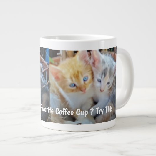 かわいい子猫2匹の写真 ジャンボコーヒーマグカップ (正面右)