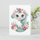 かわいい子猫3歳誕生日 シーズンカード (スタンド正面)