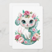 かわいい子猫3歳誕生日 シーズンカード (正面/裏面)