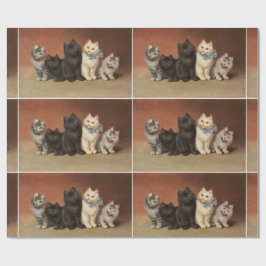 かわいい子猫5匹ラッピング紙 ラッピングペーパー