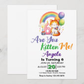 かわいい子猫6thバースデーパーティー 招待状 (正面/裏面)