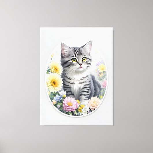 かわいい子猫 キャンバスプリント (正面)