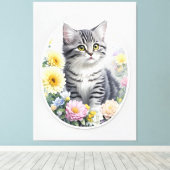 かわいい子猫 キャンバスプリント (インサイチュ (ウッドフロア))