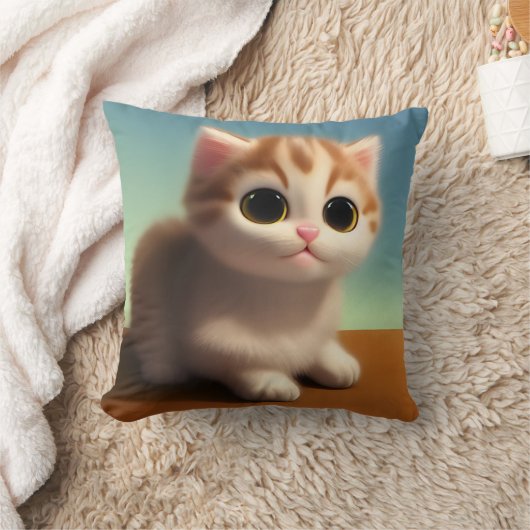 かわいい子猫 クッション (ブランケット)