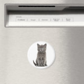かわいい子猫 グレー 猫 ネコ マグネット (インサイチュ (食洗機))