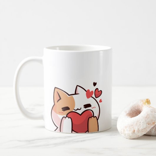 かわいい子猫 コーヒーマグカップ (ドーナツ)