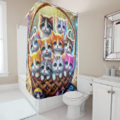 かわいい子猫 シャワーカーテン (インサイチュ)