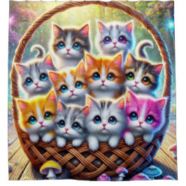 かわいい子猫 シャワーカーテン