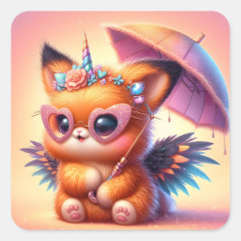 かわいい子猫 スクエアシール