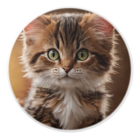 かわいい子猫 セラミックノブ (正面)