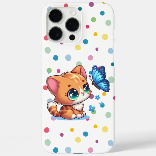 かわいい子猫/ネコ&バタフライ Case-Mate iPhoneケース (裏面)