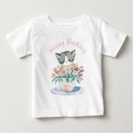 かわいい子猫 |ハッピーバースデー娘 ベビーTシャツ