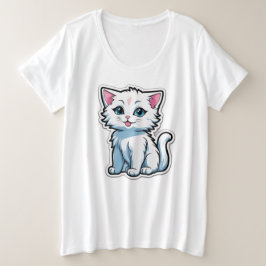かわいい子猫 プラスサイズTシャツ