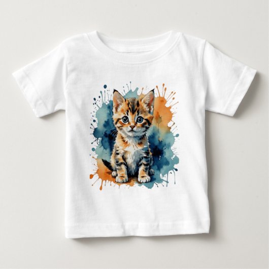 かわいい子猫 ベビーTシャツ (正面)