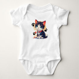 かわいい子猫 ベビーTシャツ ベビーボディスーツ