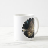 かわいい子猫+ペット+写真+足+名前 コーヒーマグカップ (正面右)