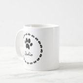 かわいい子猫+ペット+写真+足+名前 コーヒーマグカップ (正面左)