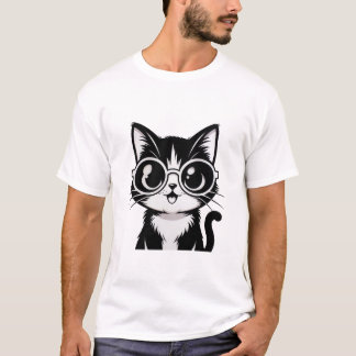 かわいい子猫 モノクロ Tシャツ