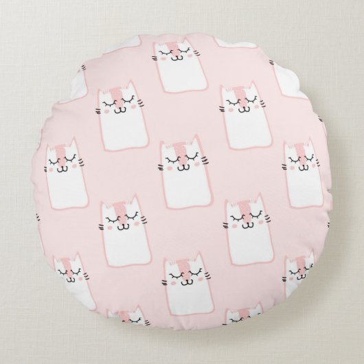 かわいい子猫 ラウンドクッション (正面)