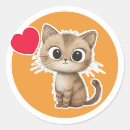 かわいい子猫 ラウンドシール