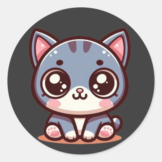 かわいい子猫 ラウンドシール (正面)