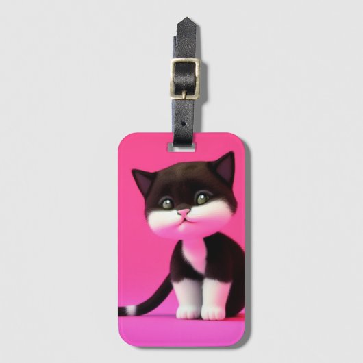 かわいい子猫 ラゲッジタグ (正面縦)