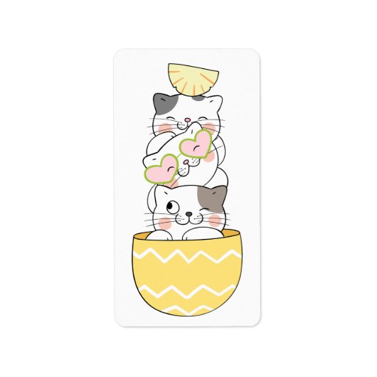かわいい子猫 ラベル (正面)