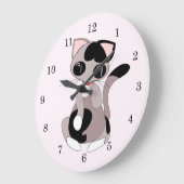 かわいい子猫 ラージ壁時計 (傾斜)