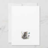 かわいい子猫 ワイルドフラワー オーダーメイド 5歳誕生日パーティー 招待状 (裏面)