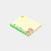 かわいい子猫、太陽、花 & 草 ポストイット (アングル)