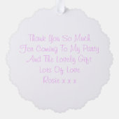 かわいい子猫 |娘誕生日ありがとう オーナメントカード (裏面)