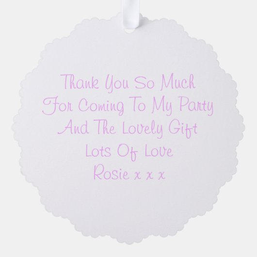 かわいい子猫 |娘誕生日ありがとう オーナメントカード (裏面)