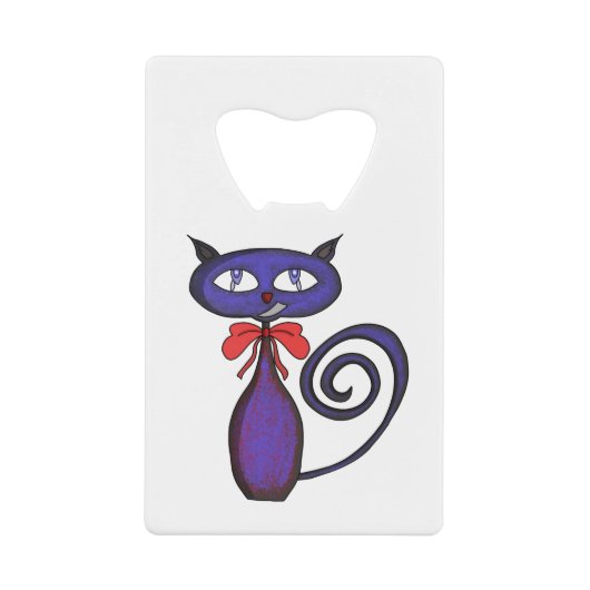 かわいい子猫（弓） クレジットカード栓抜き (正面)