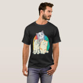 かわいい子猫 愛らしいペット 美しい動物 Tシャツ (正面フル)