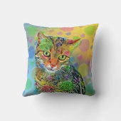 かわいい子猫 – 抽象芸術-カラフル絵画ズ クッション (裏面)